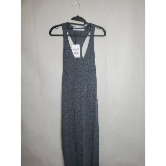 Rumored Lakeville Cable Knit Scoop Neck Racerback Maxi Dress in Smoke Heather - Picture 7 of 9